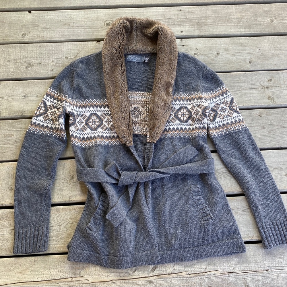 Costa Blanca Collection Cardigan w/ Waist Tie